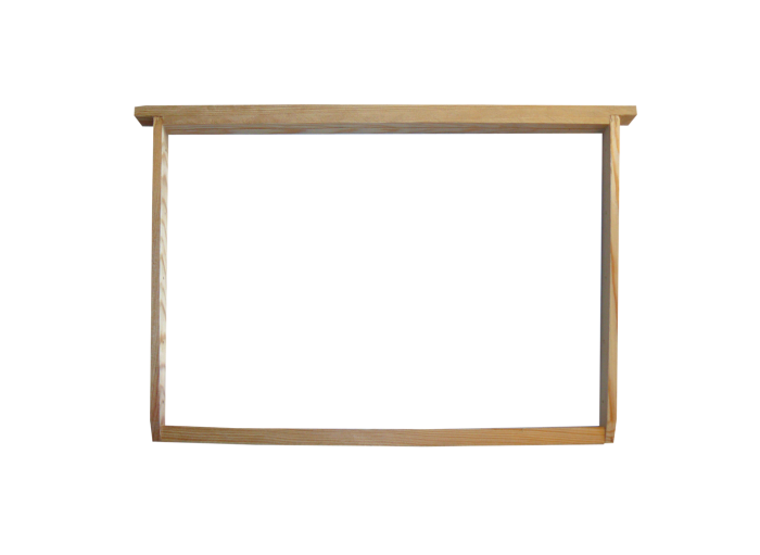 Cadre premium en pin maritime pour corps de ruche Dadant, percé horizontalement.