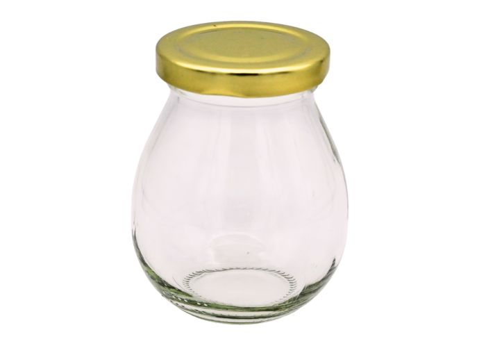 Pot en verre MAJO, 245ml avec capsule or TO58, l'unité