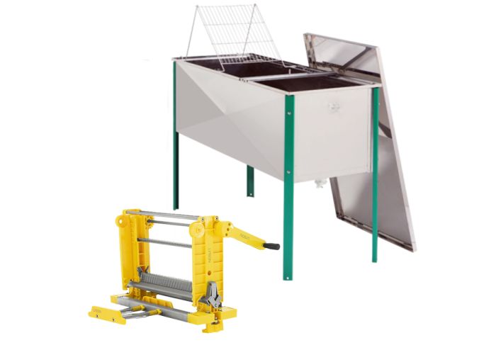 Pack Miellerie machine à désoperculer manuelle + Bac inox 2m