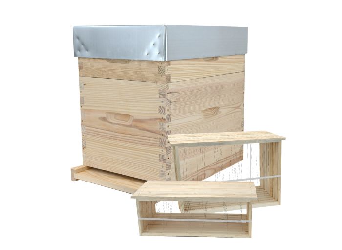 Ruche Dadant 8 complète avec hausse et cadres filés