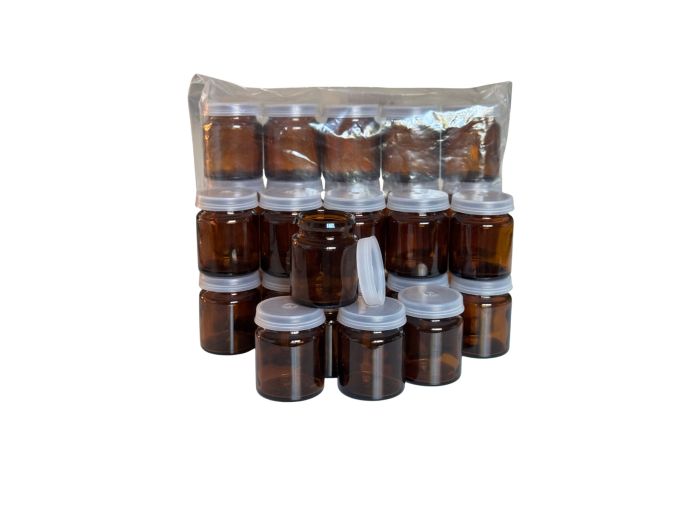 Lot de 30 piluliers ambrés de 10g