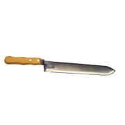 Couteau à désoperculer PRO inox lame mixte 28cm manche bois