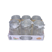 PACK de 6 bocaux verre type "le parfait" 230ml alvéolés avec joint