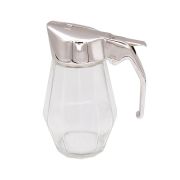 Verseur "Diamant" en verre à bouchon chromé