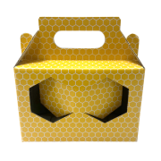 Présentoir en carton jaune pour 2 pots de 228ml TO63