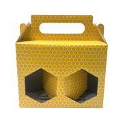 Présentoir en carton jaune pour 2 pots de 385ml TO63