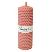 Bougie cylindrique Taille M en cire d'abeille Pêche
