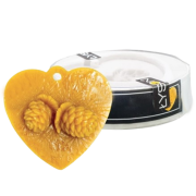 Moule silicone à bougie Pendentif en forme de cœur avec une pomme de pin