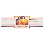 Etiquette bandeau "MIEL DE NOTRE RUCHER" à tamponner 185*55mm, le rouleau de 100