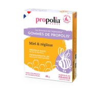 Gommes propolis, miel, réglisse, PROPOLIA la boite de 45g