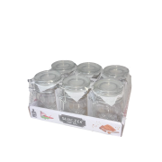 PACK de 6 bocaux en verre type "Le Parfait" 130ml, alvéolés avec joint