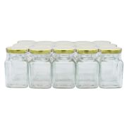 PACK de 15 pots en verre carrés CUADRO 150ml, avec capsule "Or" 