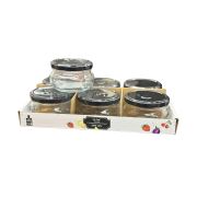 PACK de 6 pots en verre "Marmite" 200ml TO82, avec capsules noires