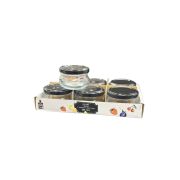 PACK de 6 pots en verre "Marmite" 80ml TO63 avec capsules noires