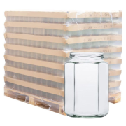 Palette de pot verre 770ml HEXAGONAL T082, la palette de 1050 pots