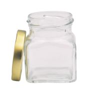 Pot en verre CUADRO carré avec capsule "Or", l'unité