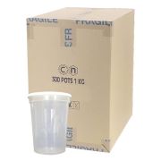 Pot plastique avec épaulement Nicot, 370 ml (500 g miel), LE CARTON DE 300
