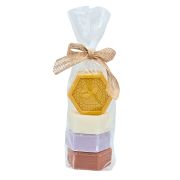 Assortiment de 4 savons végétaux : Miel, Gelée royale, Lavande et Propolis