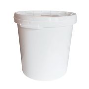Seau blanc en plastique alimentaire, à poignées latérales, 32L (jusqu'à 40kg de miel)
