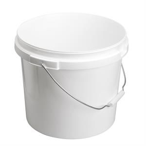 Seau blanc plastique 10L inviolable anse métal - Conditionnement