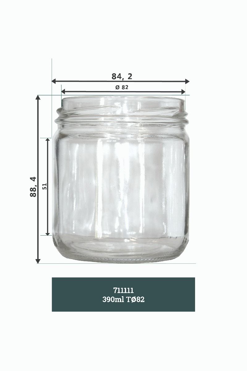 Pot en verre lisse 120ml Ø70mm h.50mm par 30 - RETIF