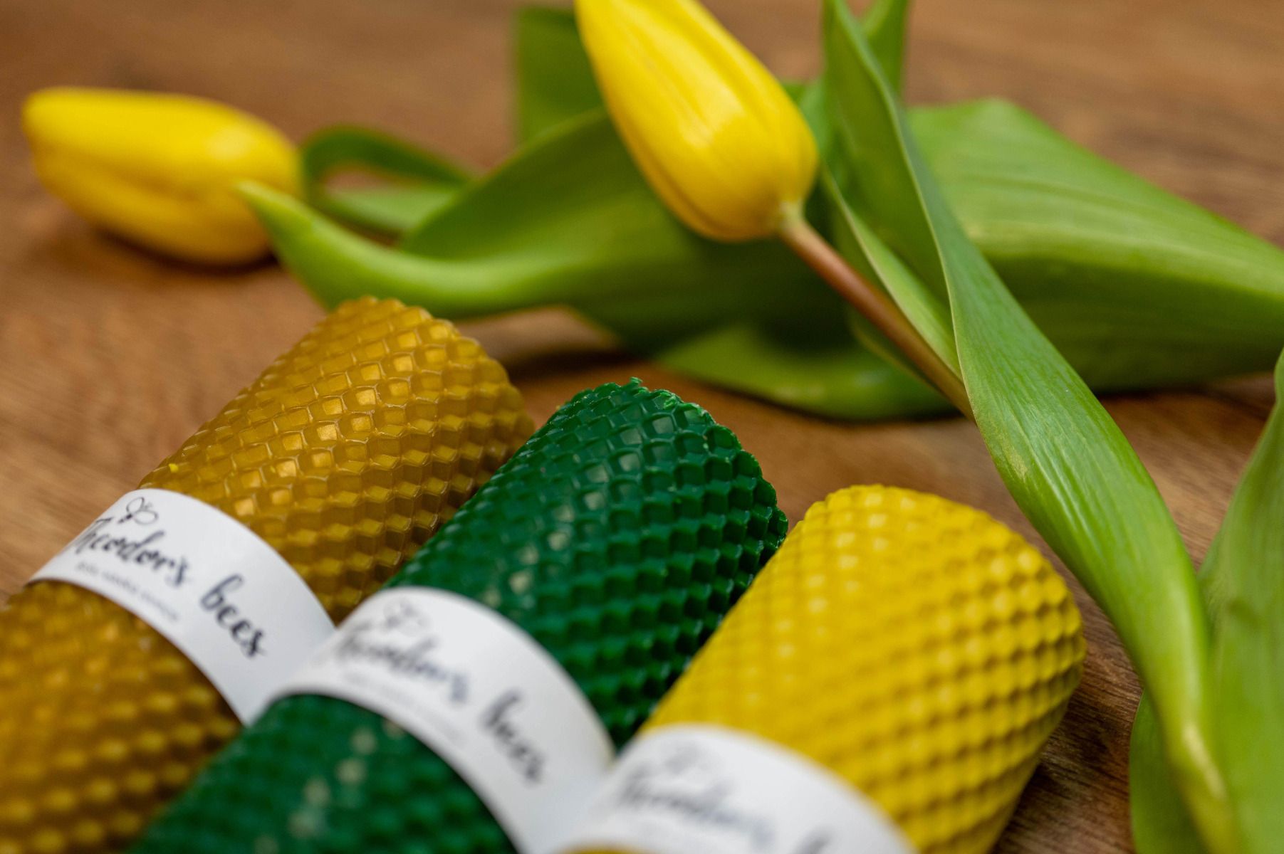 Bougie parfumée citron réaliste - cire d'abeille/soja, mèche en coton