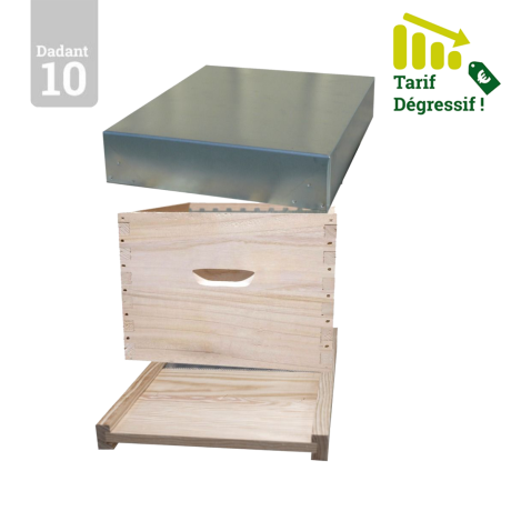 Ruche en paulownia, Dadant 10 GREENBEE extralight, avec plancher bois