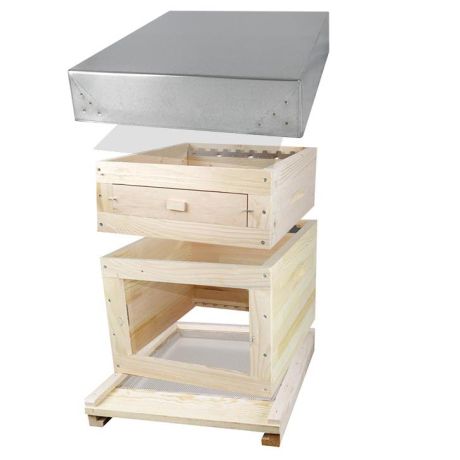 Ruche Dadant 10 Visio en épicéa avec hausse