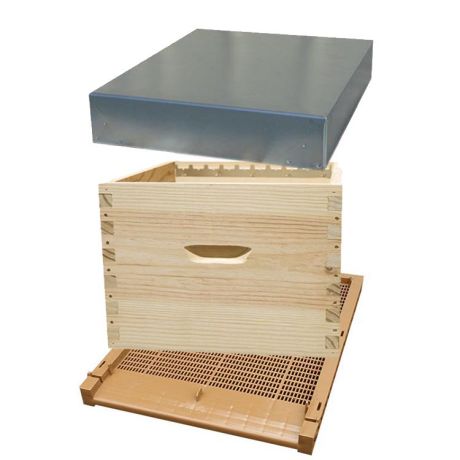 Ruche Dadant 10 NATURAPI BASIS en pin maritime avec plancher plastique