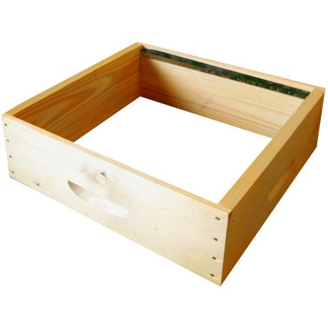 Hausse Dadant 12 NATURAPI à tenons en pin, BANDES LISSES 