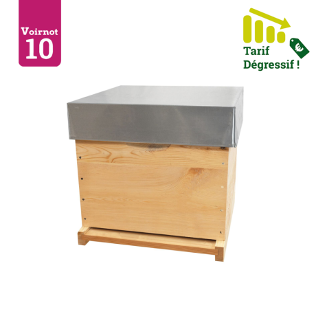 Ruche Voirnot 10 BEEFRENCH BASIS en épicéa, avec plancher bois
