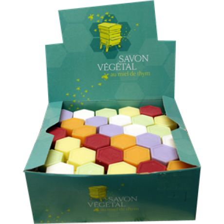 Savon hexagonaux multicolores 25g, le carton de 150