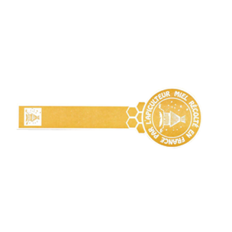 Etiquette inviolabilité "miel récolté en France...",le rouleau de 100