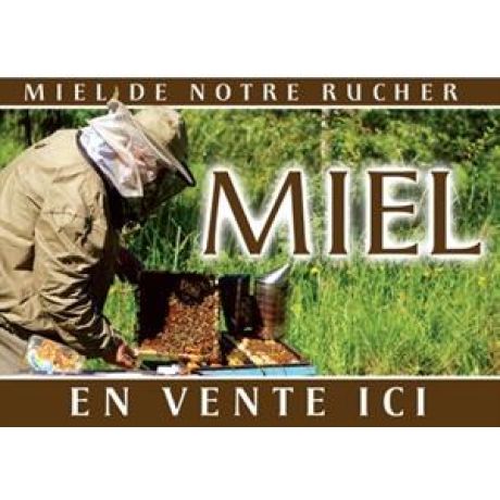 Panneau PVC "miel en vente ici" 