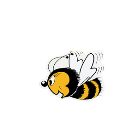 Autocollant abeille Lega orange et noir PM