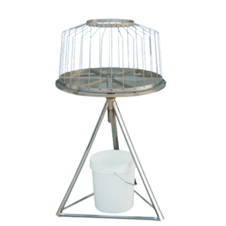 Tourniquet 30 cadres sur pieds, fond incurvé avec sortie miel