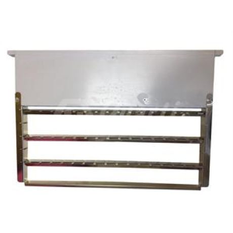 Cadre d'élevage METAL/PLAST Dadant corps avec nourrisseur (3 barettes amovibles) Cadre d'élevage METAL/PLAST Dadant corps avec nourrisseur (3 barettes amovibles)