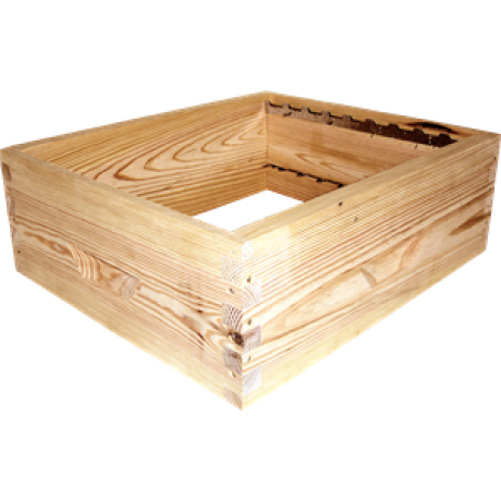 Hausse Langstroth/Dadant NATURAPI pin SO superposé à tenons, à bandes lisses