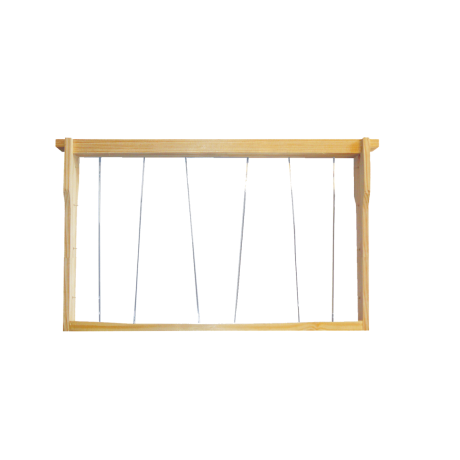 Cadre Dadant PREMIUM monté mi bois HOFFMANN hausse filé INOX oblique 9/HAUSSE 