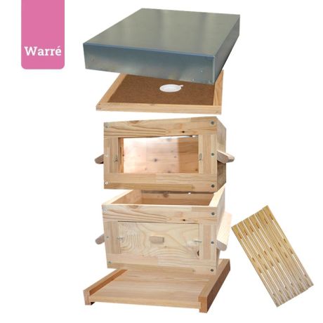 Ruche Warré vitrée 2 corps avec barrettes