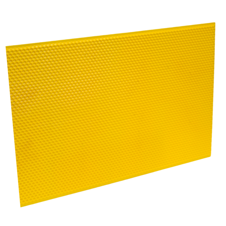 Feuille jaune alvéolée plastique Dadant corps , la feuille