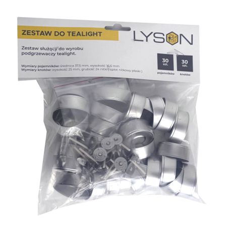 Sachet de 30 coupelles en aluminium et mèches cirées pour bougies chauffe-plat Sachet de 30 coupelles en aluminium et mèches cirées pour bougies chauffe-plat