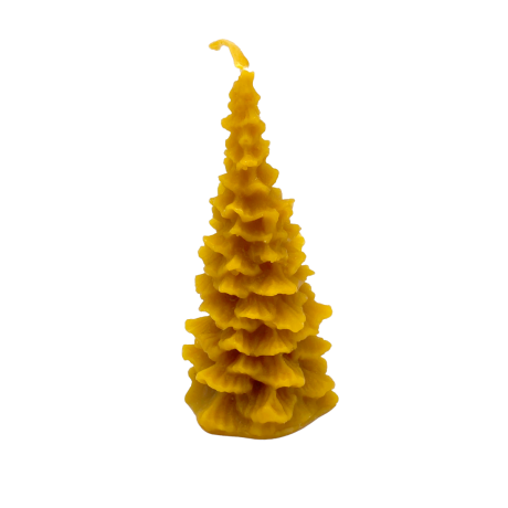 Bougie en cire d'abeille "sapin" 90x45mm