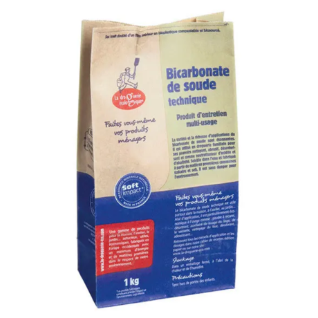 Bicarbonate certifié Ecodétergent à base d'ingrédients biologiques, le sac de 1kg