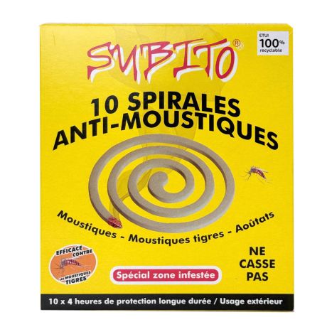 Spirales insecticide anti-moustiques incassable, en fibre végétale, support 100% biodégradable