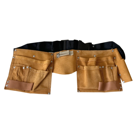 Ceinture à outils en peau, 7 poches + crochet