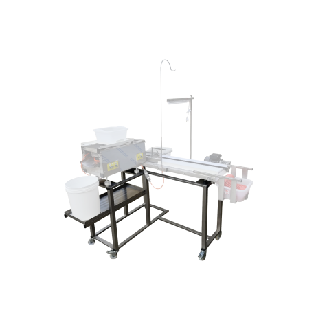 Support inox en "L" pour trieur à pollen et stand de tri