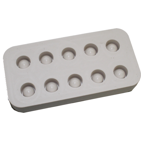 Moule pour fabrication de cupules en cire en silicone (pour 10 cupules) Moule pour fabrication de cupules en cire en silicone (pour 10 cupules)