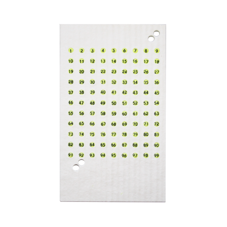 Carte de marquage 99 numéros, couleur JAUNE, la carte