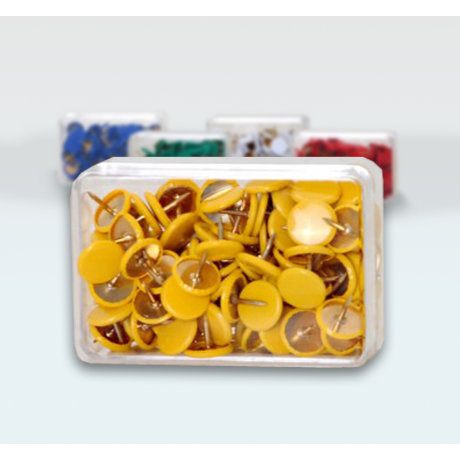 Boite de 100 punaises jaunes